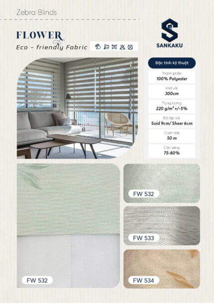 Rèm Cầu Vồng FLOWER SANKAKU